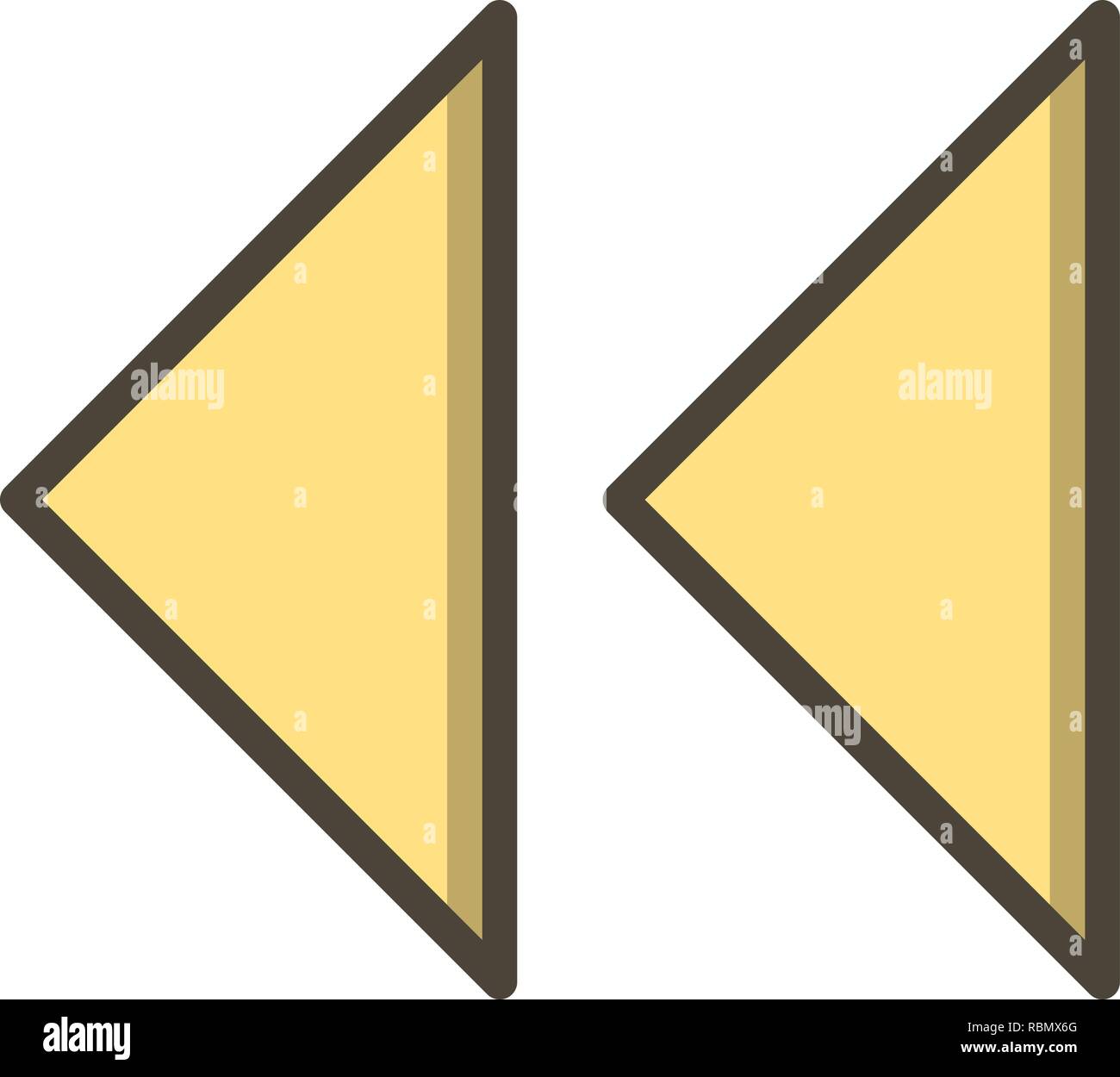 Vector Backward Arrows Icon Stock Vector