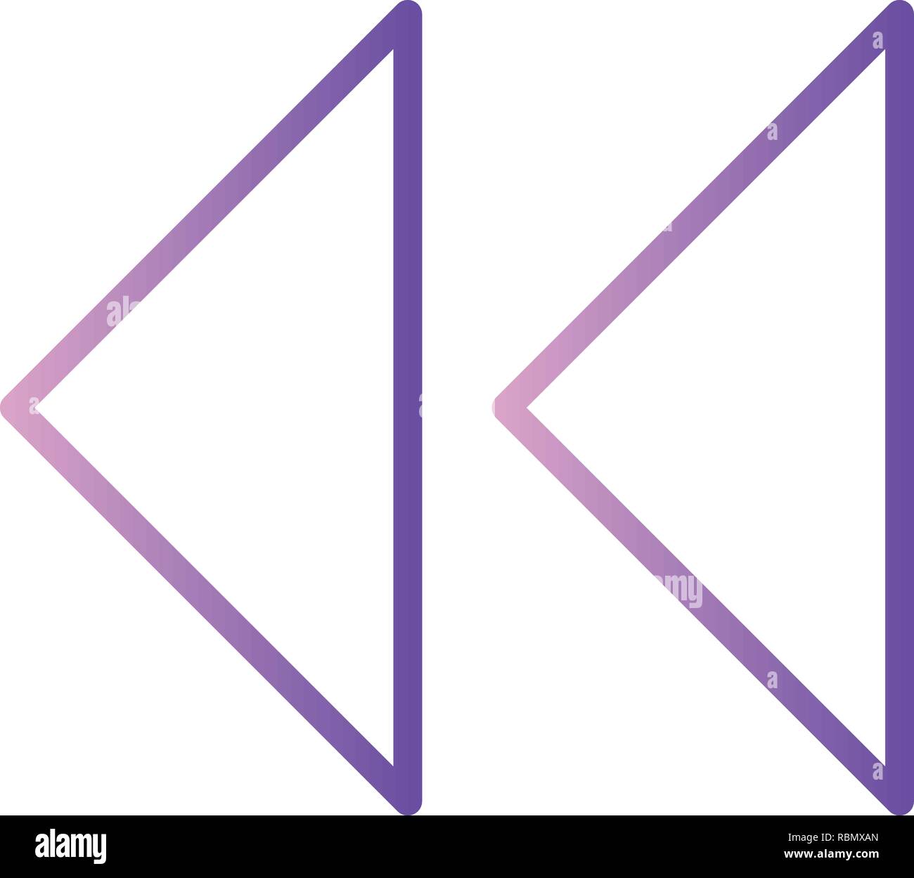 Vector Backward Arrows Icon Stock Vector