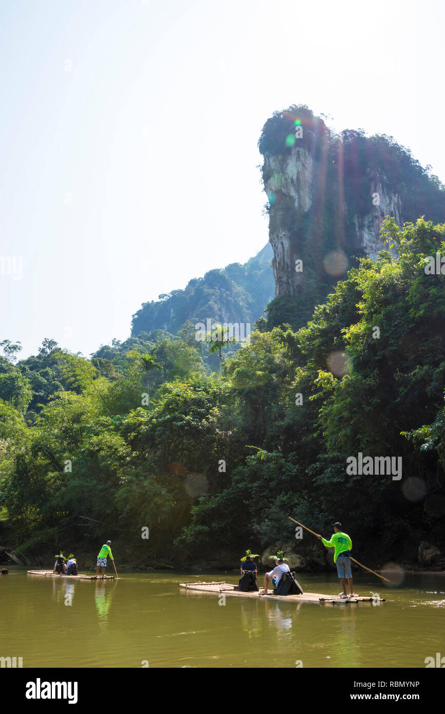 River rafting in Khao SOK Thailand national Park. Day 23 December 2018 Stock Photo