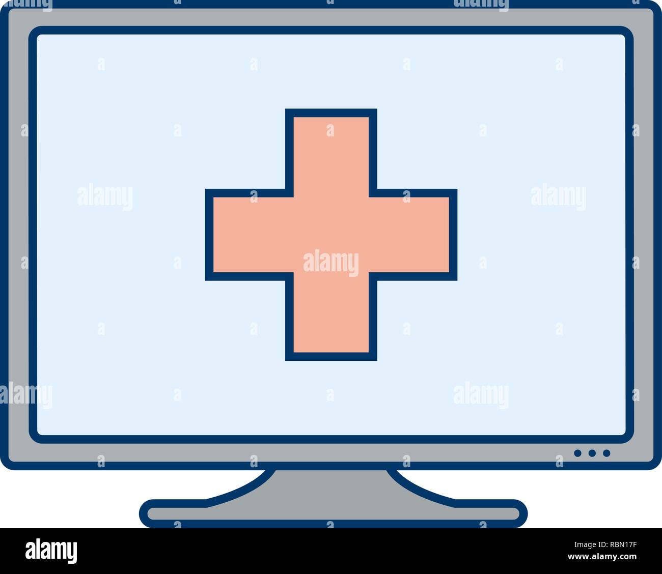 Vector Online Medical Help Icon Stock Vector