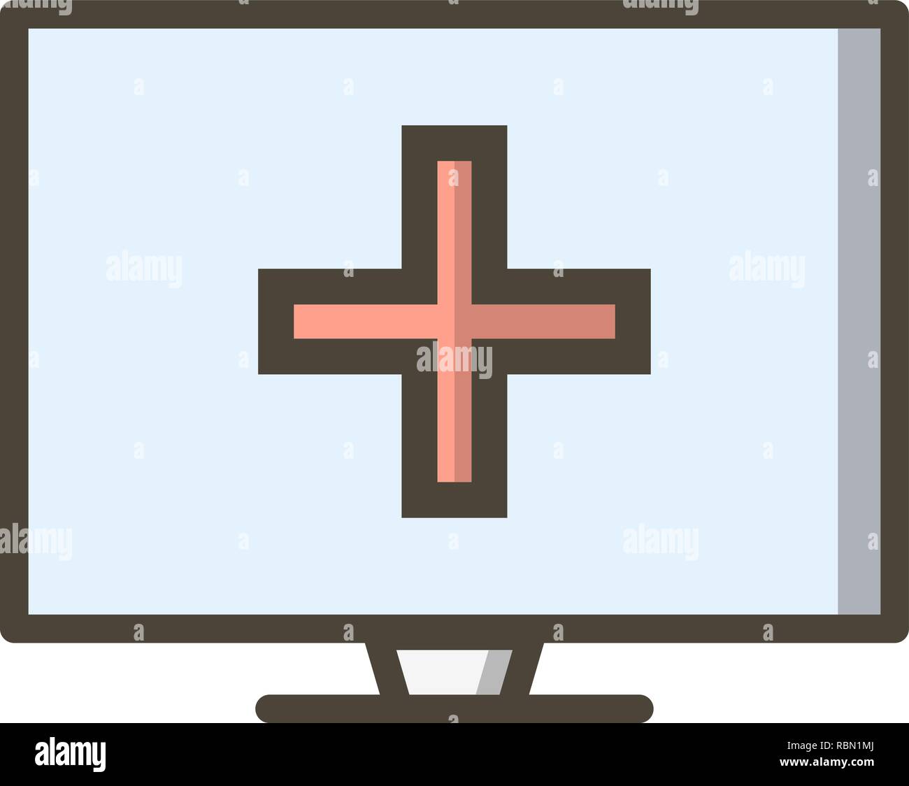 Vector Online Medical Help Icon Stock Vector