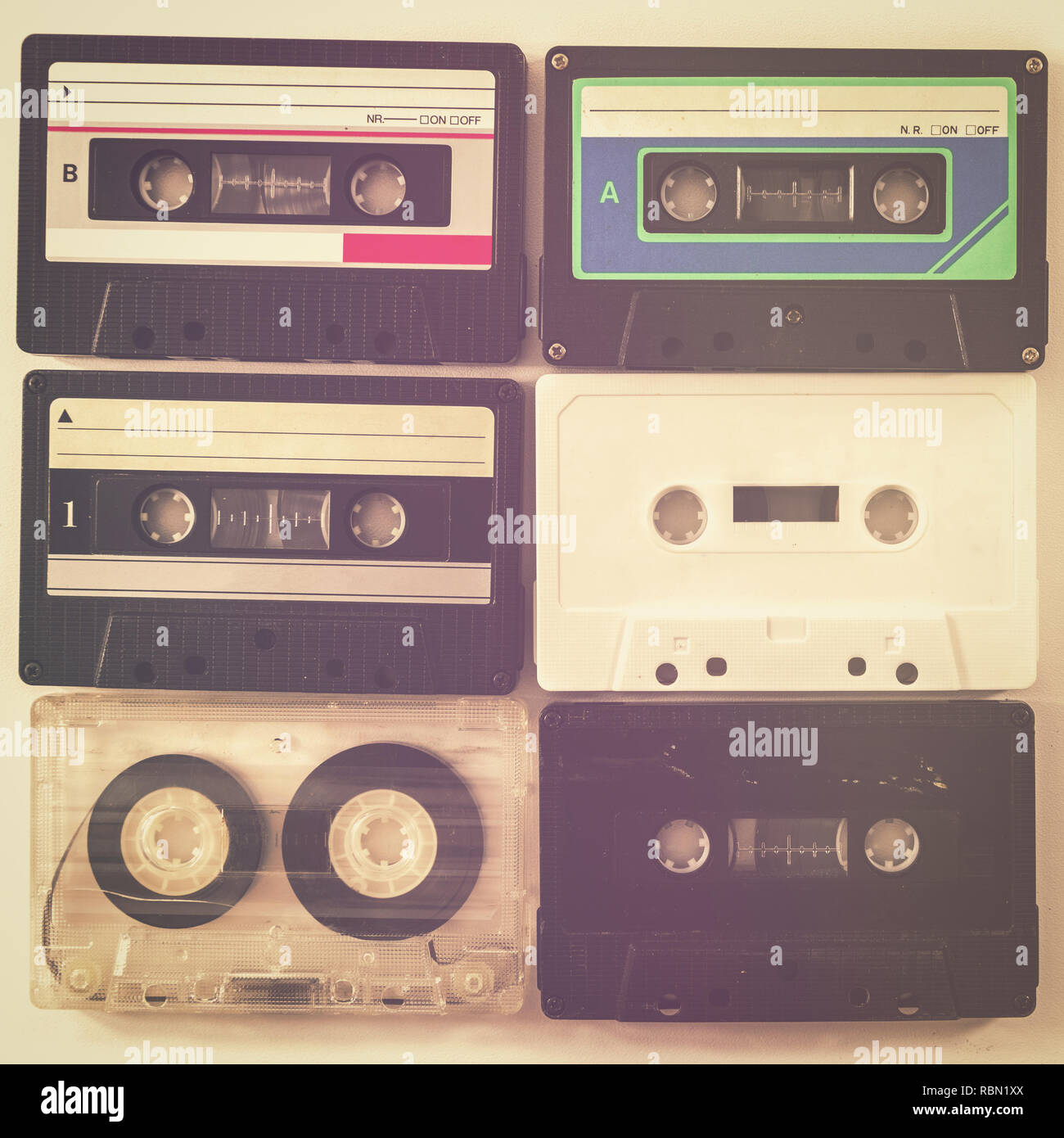 retro audio cassette tape Stock Photo