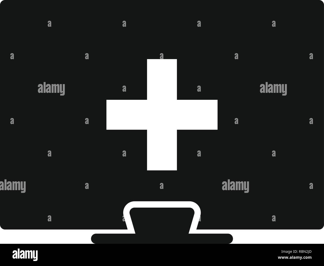 Vector Online Medical Help Icon Stock Vector