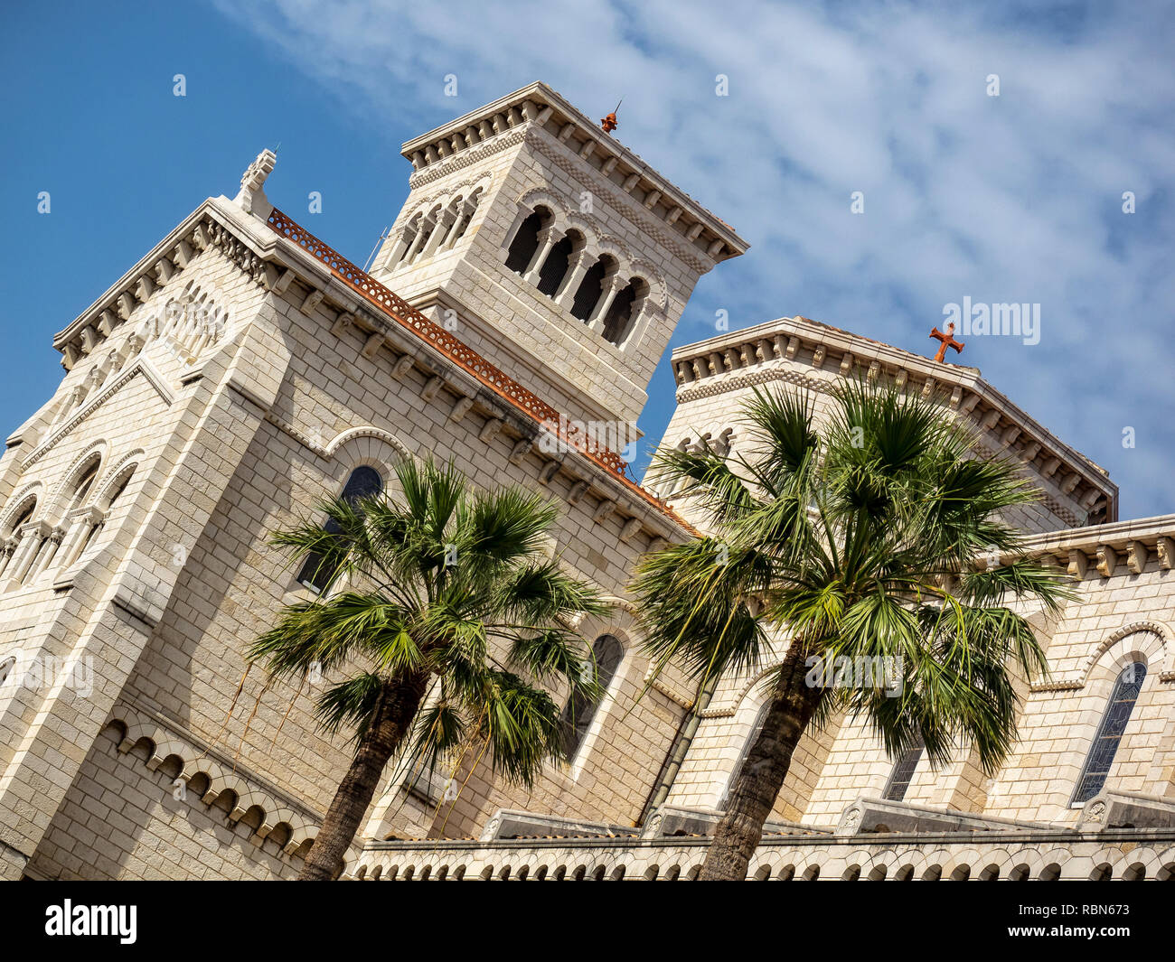 MONTE CARLO, MONACO:  Saint Nicholas Cathedral (also known as (The Cathedral of Our Lady Immaculate) Stock Photo