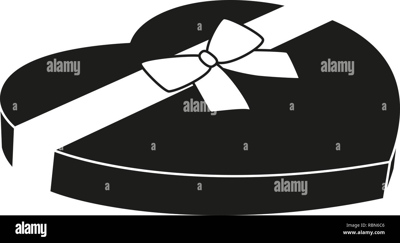 Black and white heart candy box silhouette Stock Vector