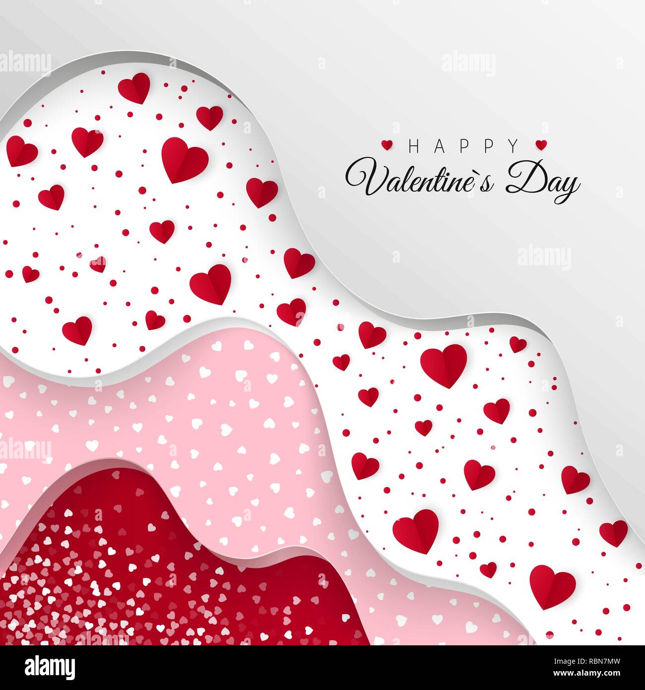 Happy Valentines Day greeting card. Layers with different Decorative ...