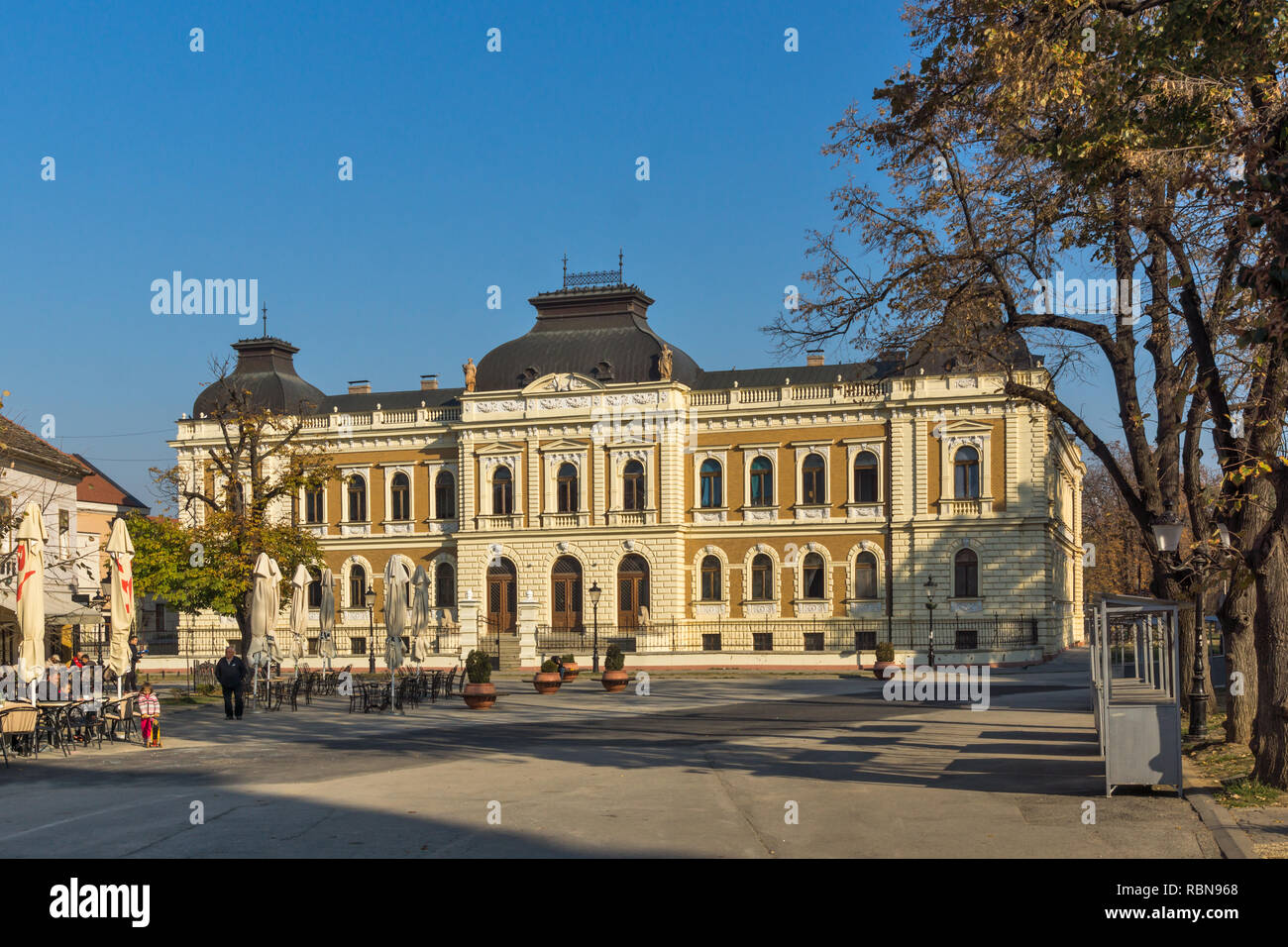 SREMSKI KARLOVCI, VOJVODINA, SERBIA - NOVEMBER 11, 2018: Panorama of center of town of Srijemski Karlovci, Vojvodina, Serbia Stock Photo