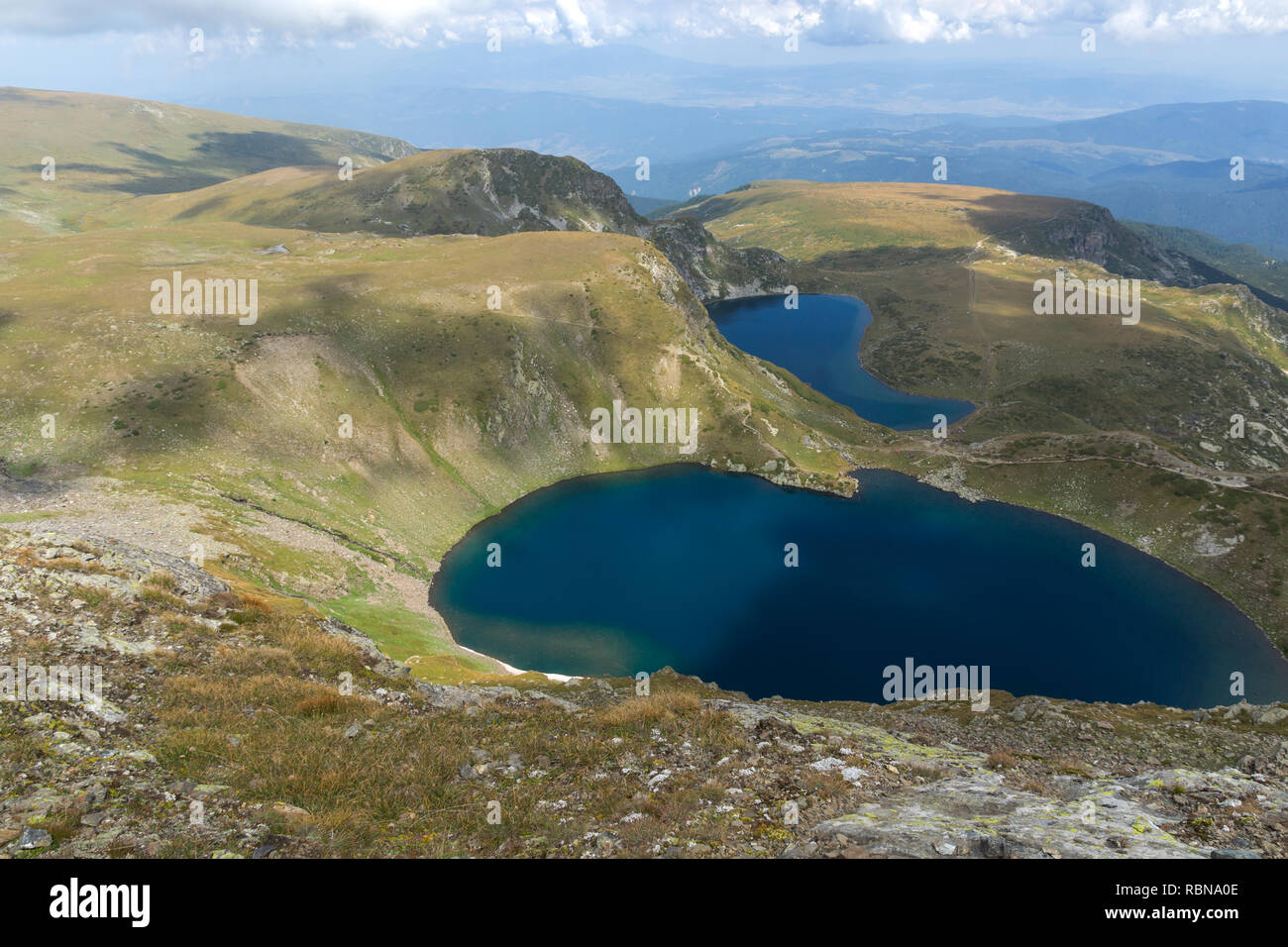 Summer view of The Kidney and the Eye lakes, Rila Mountain, The Seven ...