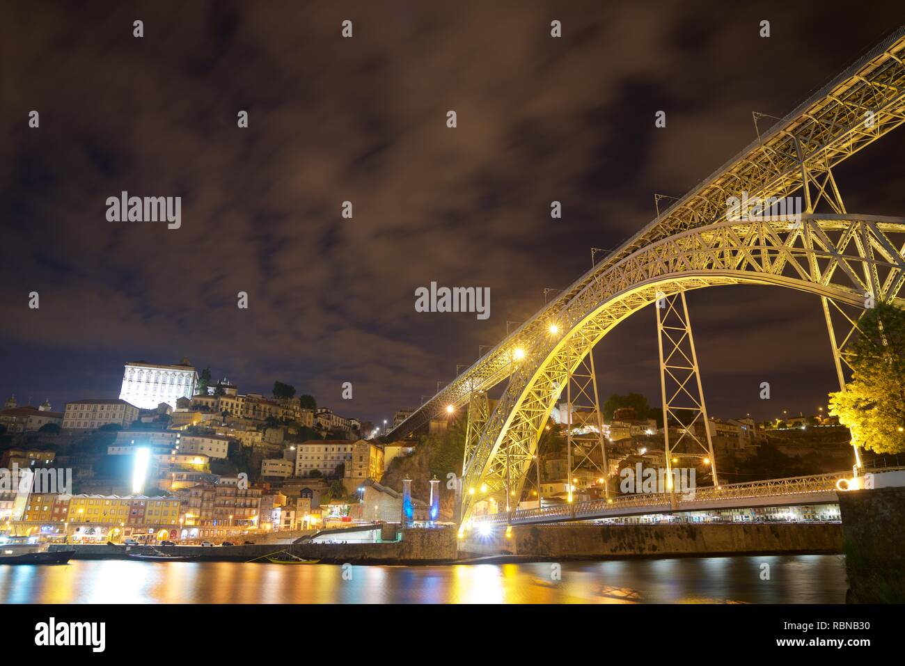 night view in Porto, Portugal. Stock Photo