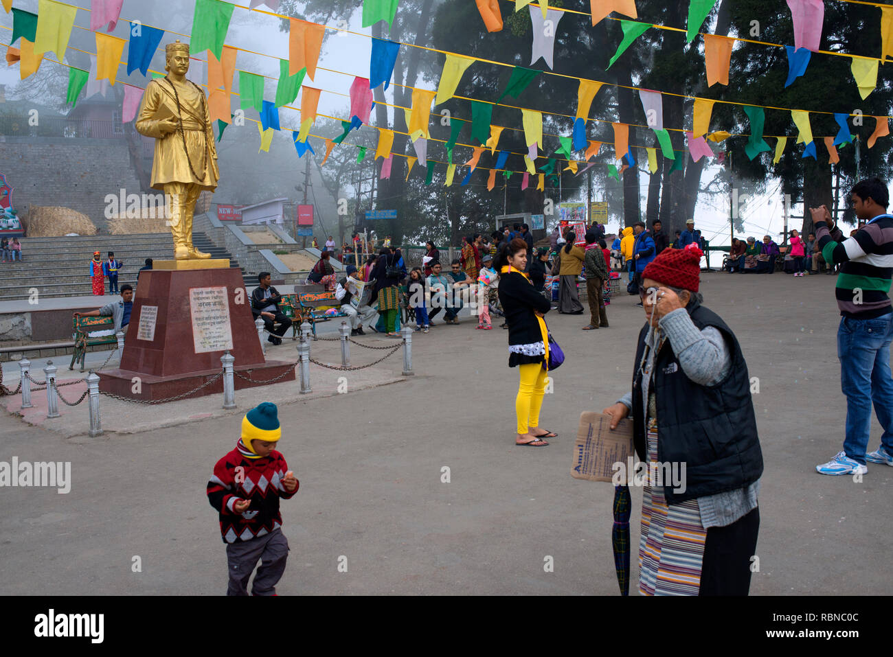 People spend time at Chowrasta ion Darjeeling Stock Photo Alamy
