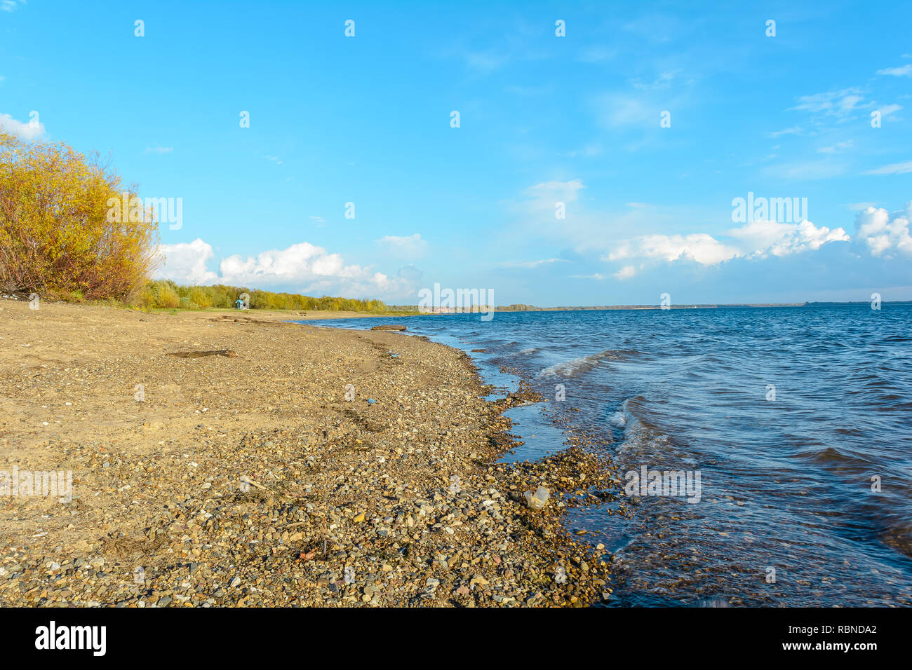 On the banks of the Volga river Stock Photo