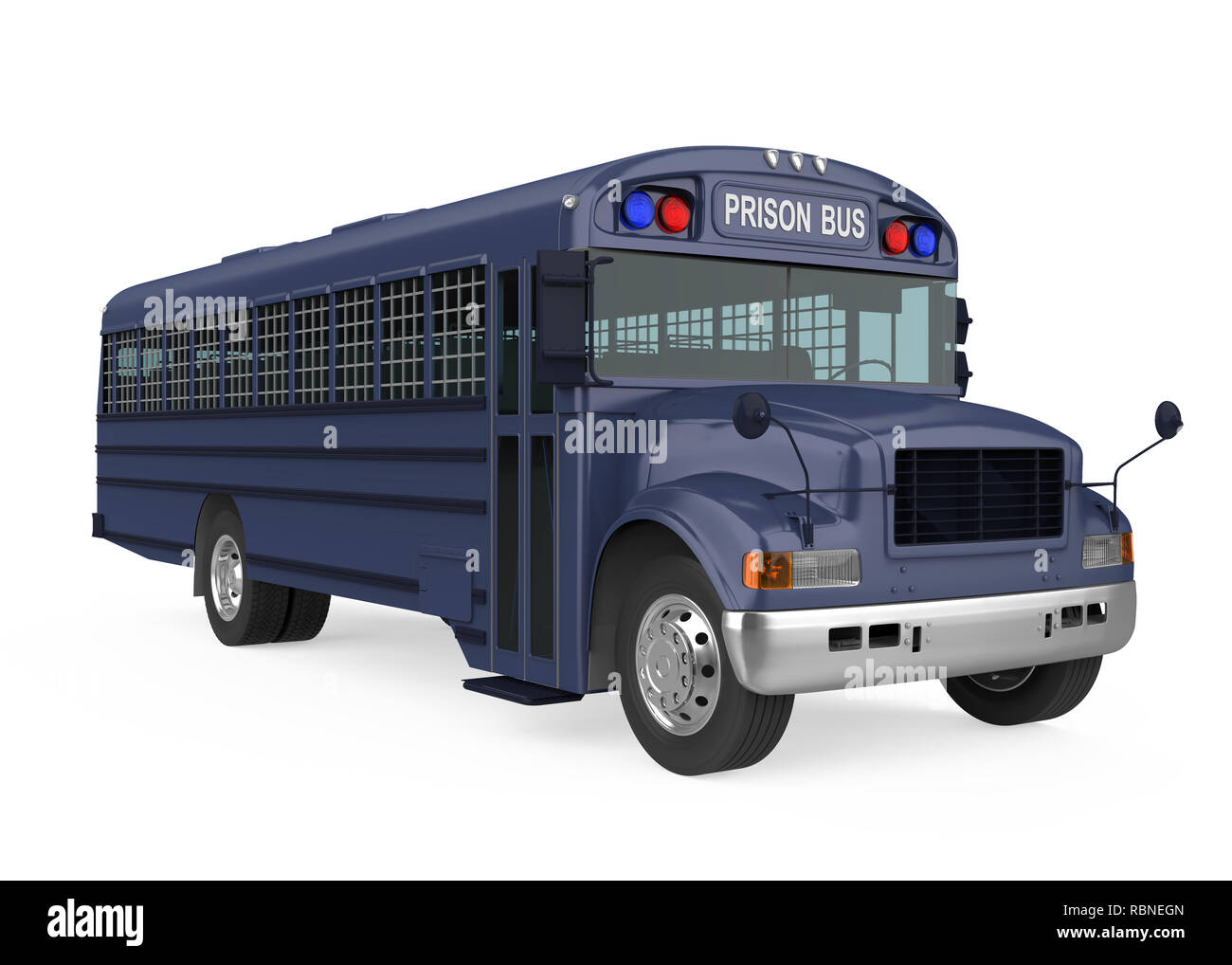 Prisoner Transport Bus Isolated Stock Photo