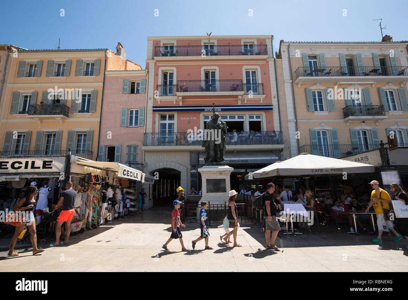 Saint-Tropez coastal town on the French Riviera, in the Provence-Alpes-Côte d'Azur region of southeastern France, Europe Stock Photo