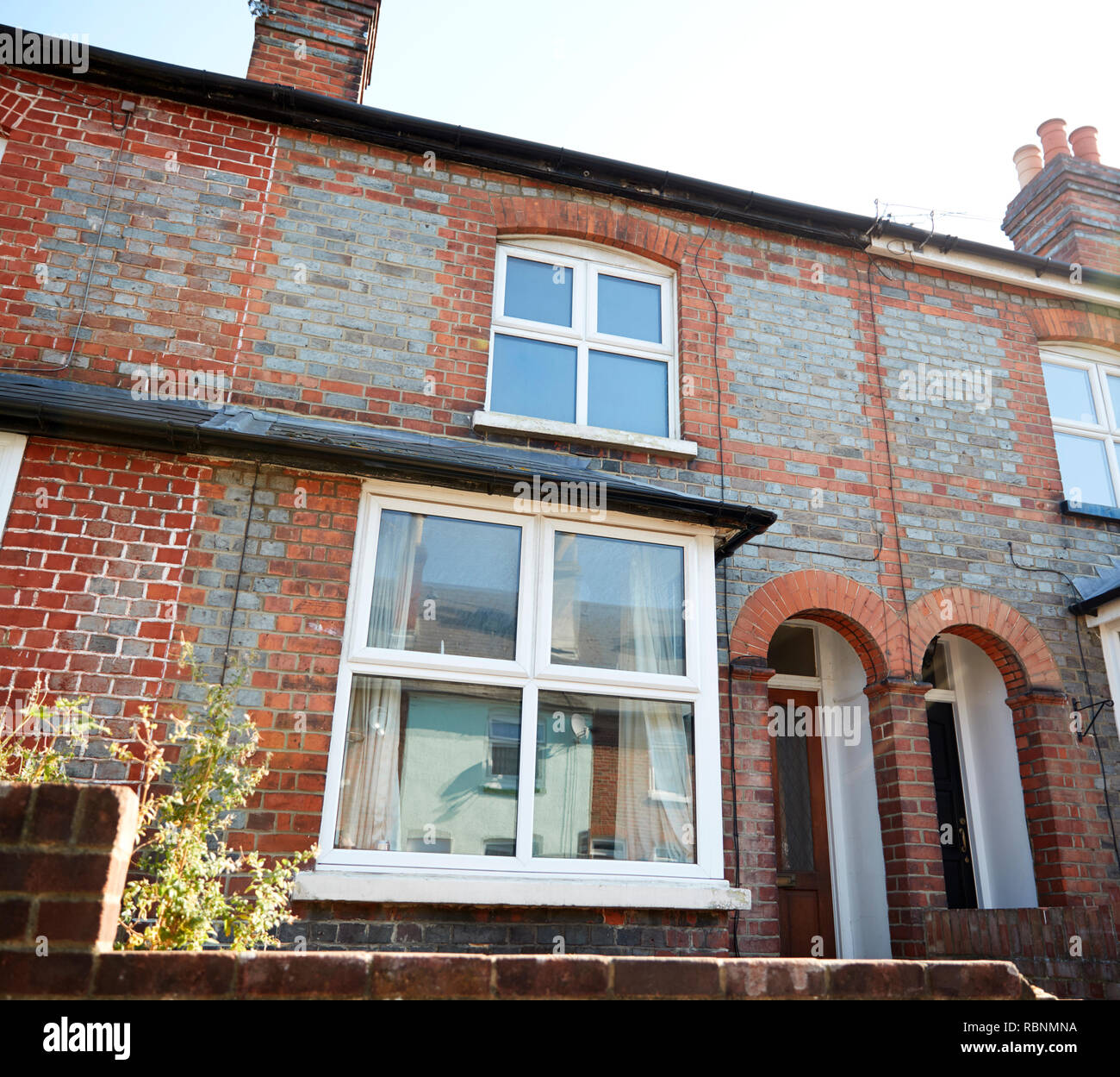 Exterior Of Urban Terraced House Stock Photo