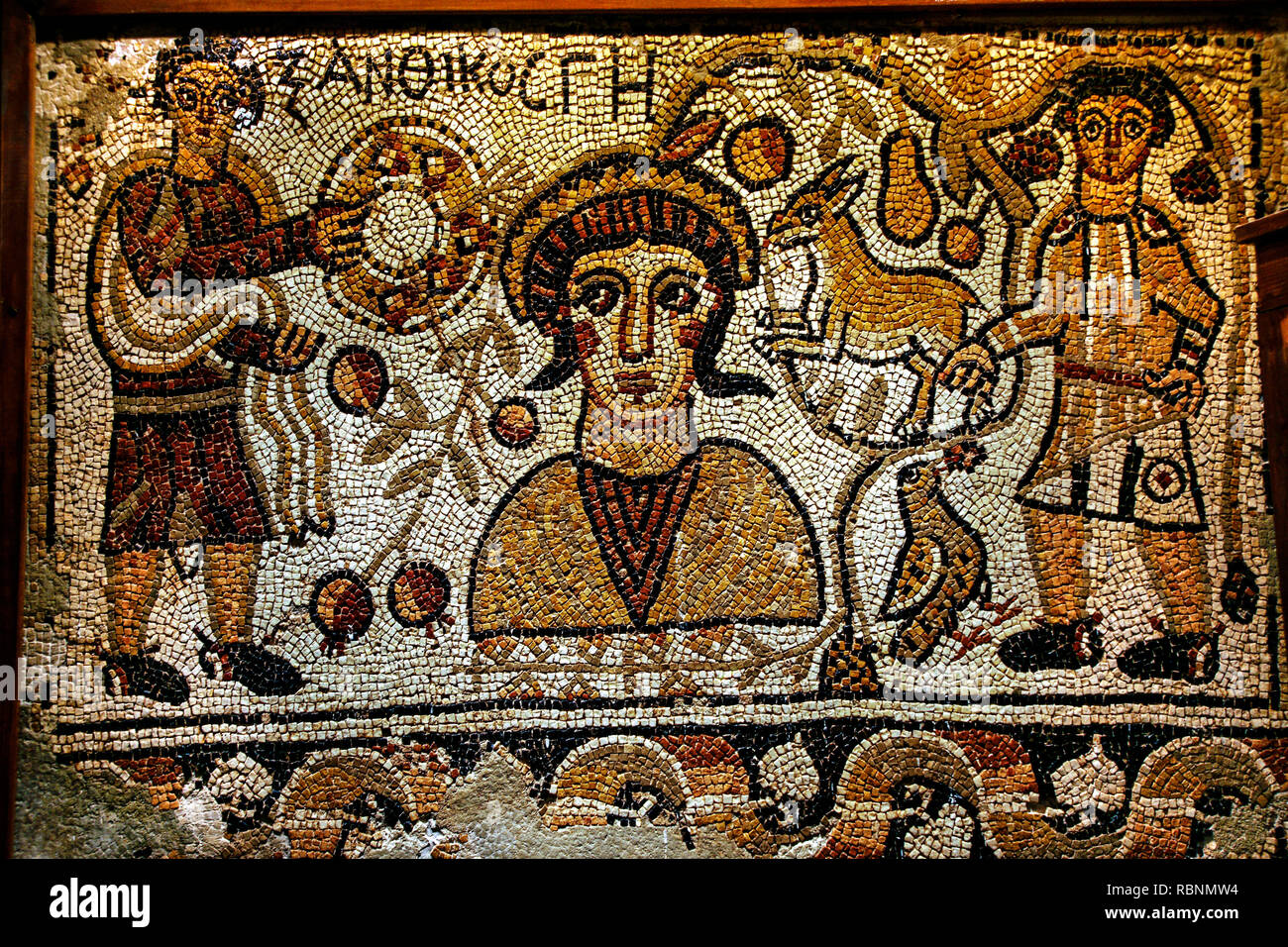 Mosaic coming from the church of Maadrra. Museum Khan Murat Basha