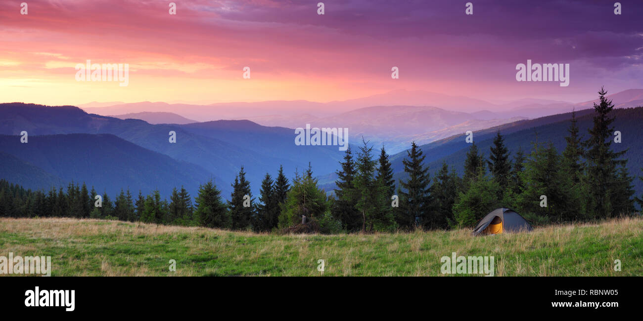 Majestic sunset in the mountains landscape. HDR image Stock Photo - Alamy