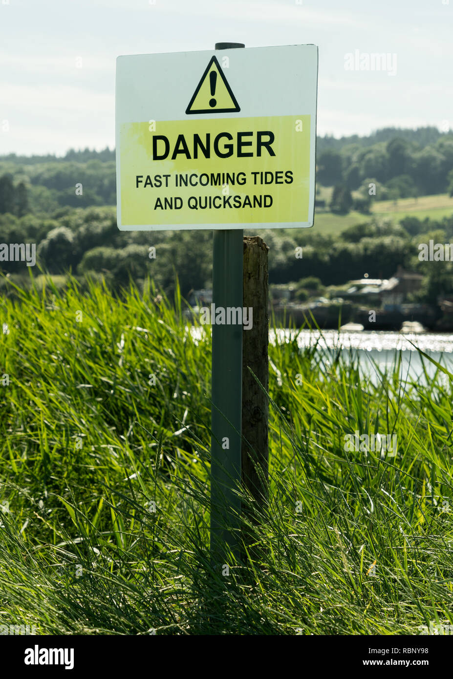 Danger - tides and quicksand, United Kingdom Stock Photo