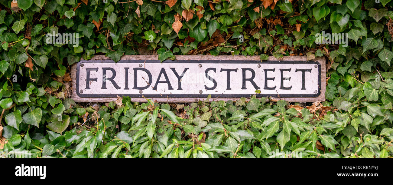 Friday Street road sign, England, United Kingdom Stock Photo