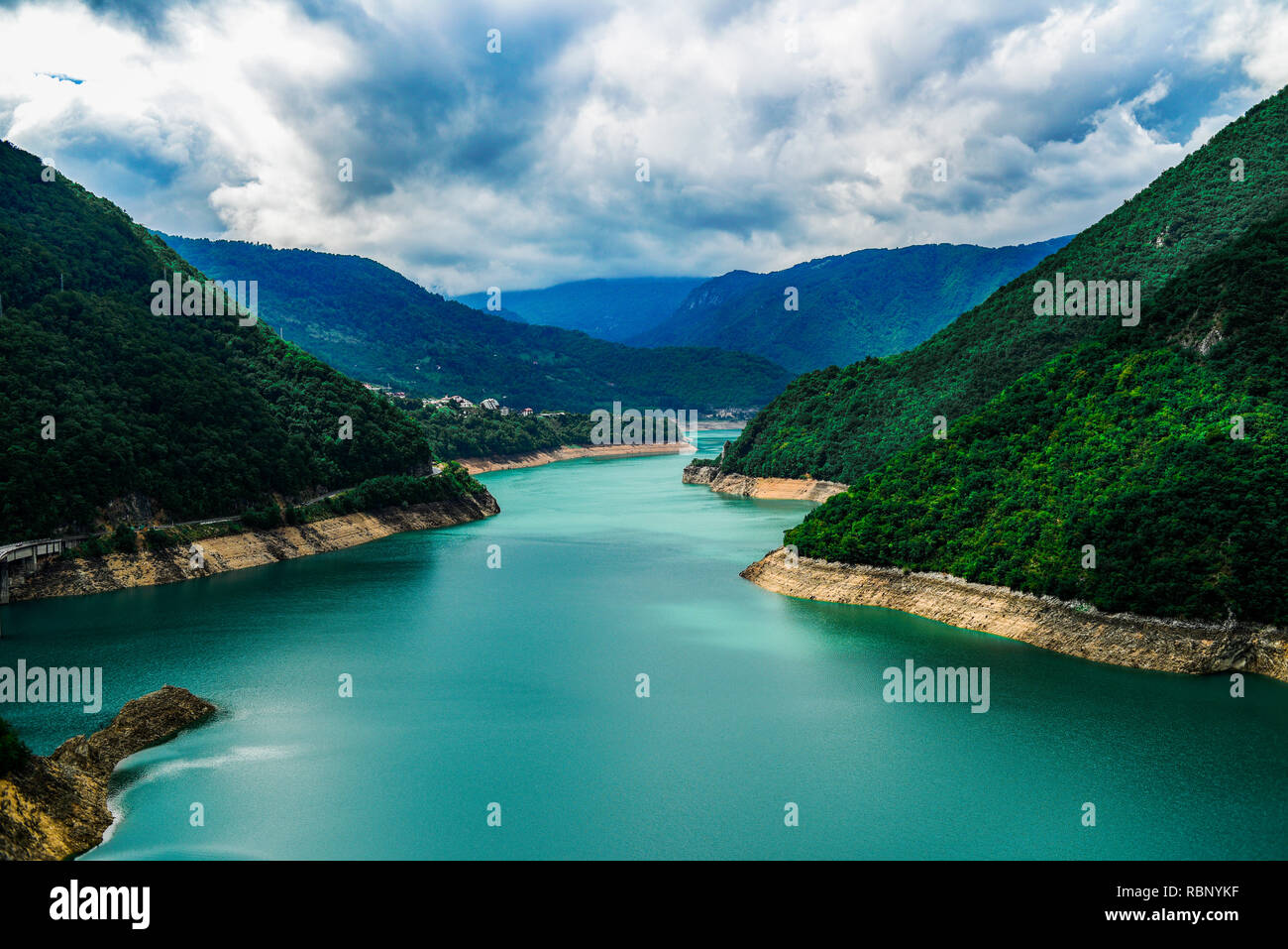 Piva river canyon in Montenegro, mountain landscape Stock Photo Alamy