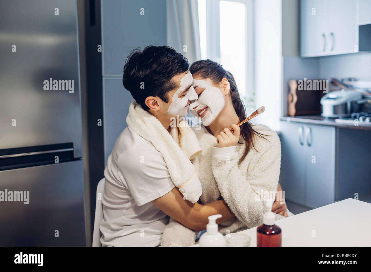 Download Couple Face Mask Home High Resolution Stock Photography And Images Alamy PSD Mockup Templates