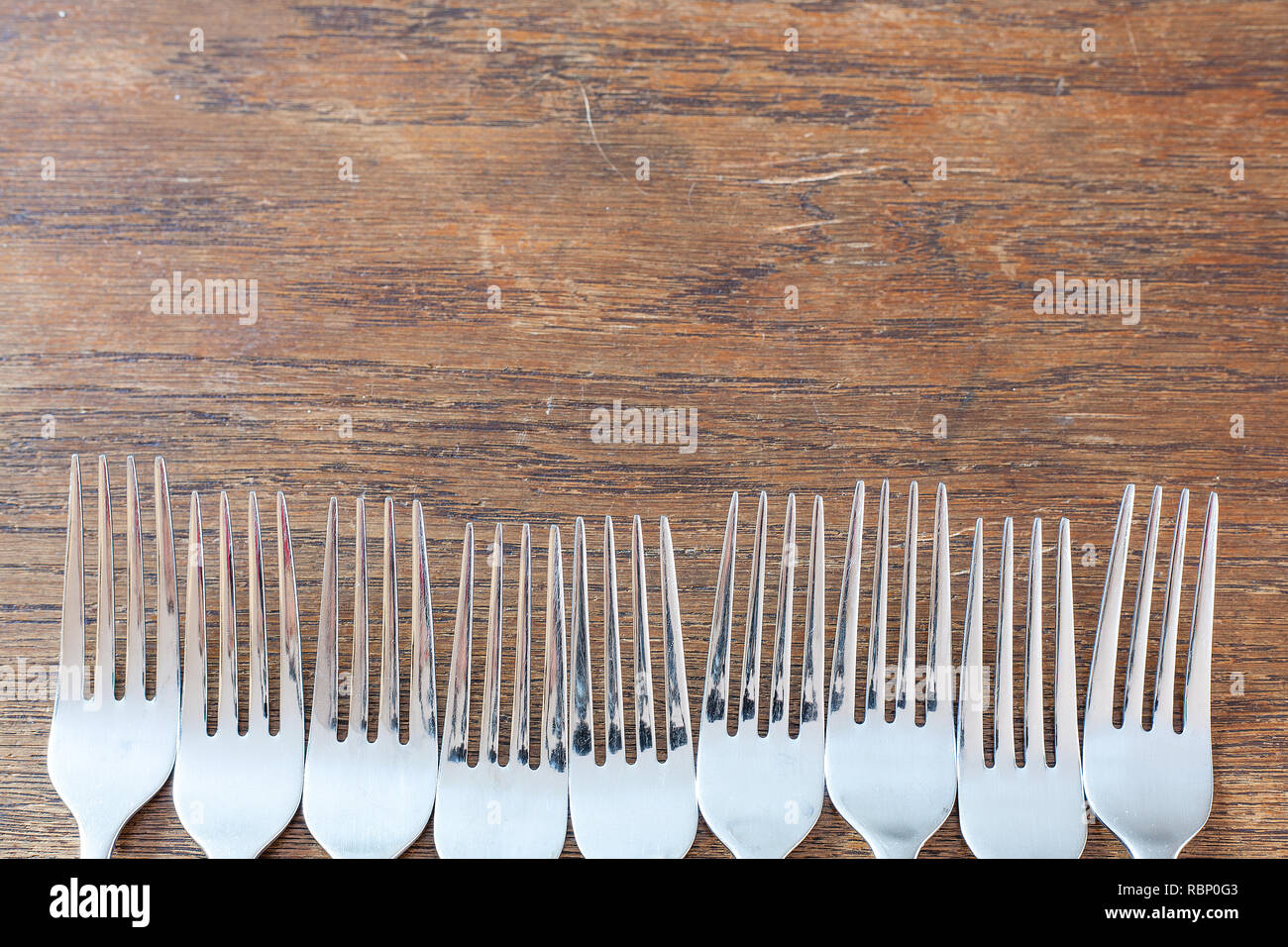 Rustic Table Fork Antique wooden dining table hi-res stock photography and images - Alamy