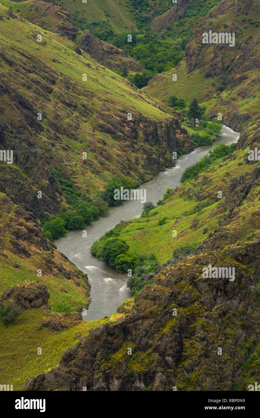 The Imnaha River Canyon in eastern Oregon near sunset Stock Photo