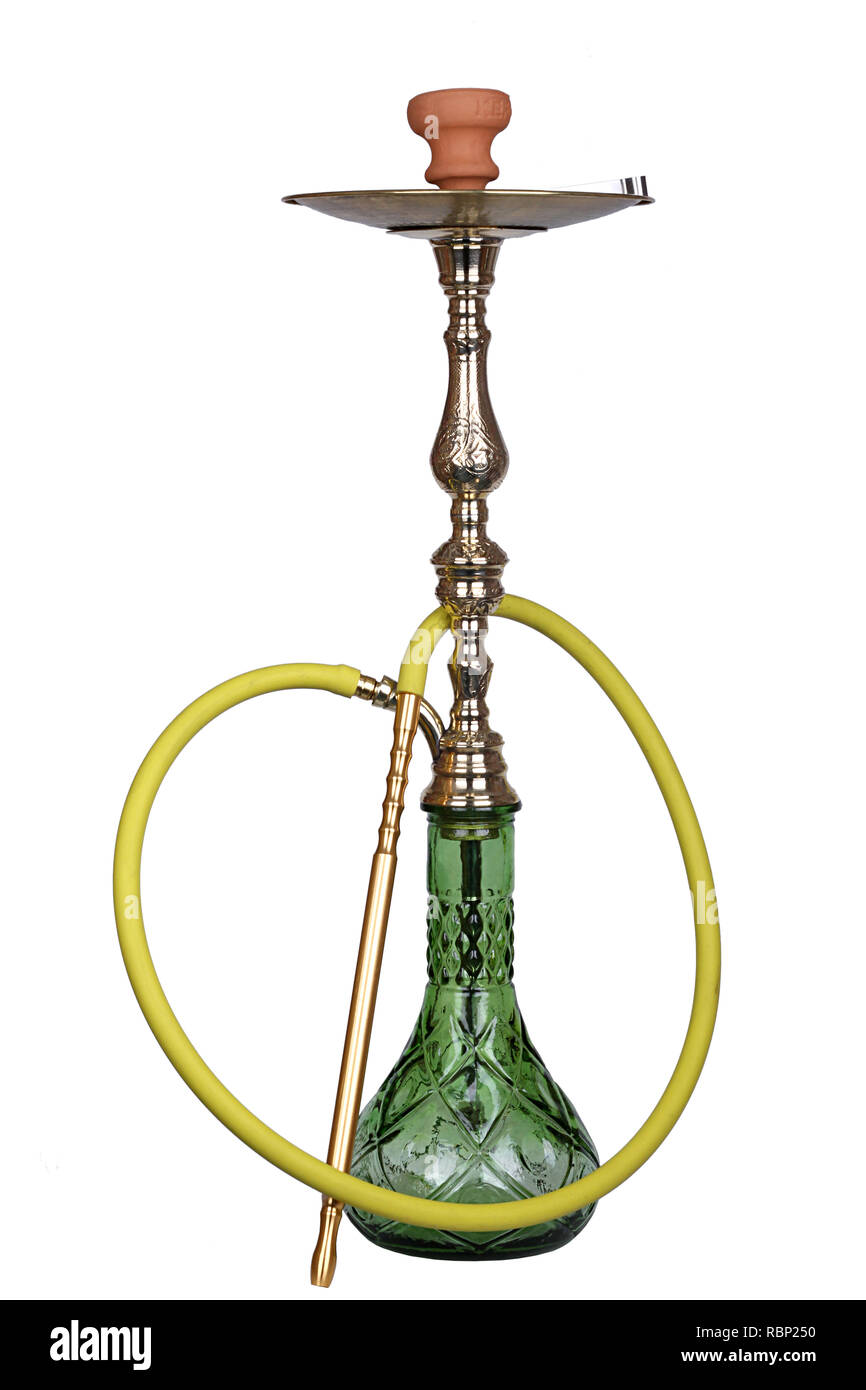 Green Tea Tobacco Hookah Ribbon with Bronze Body and Yellow Ribbon