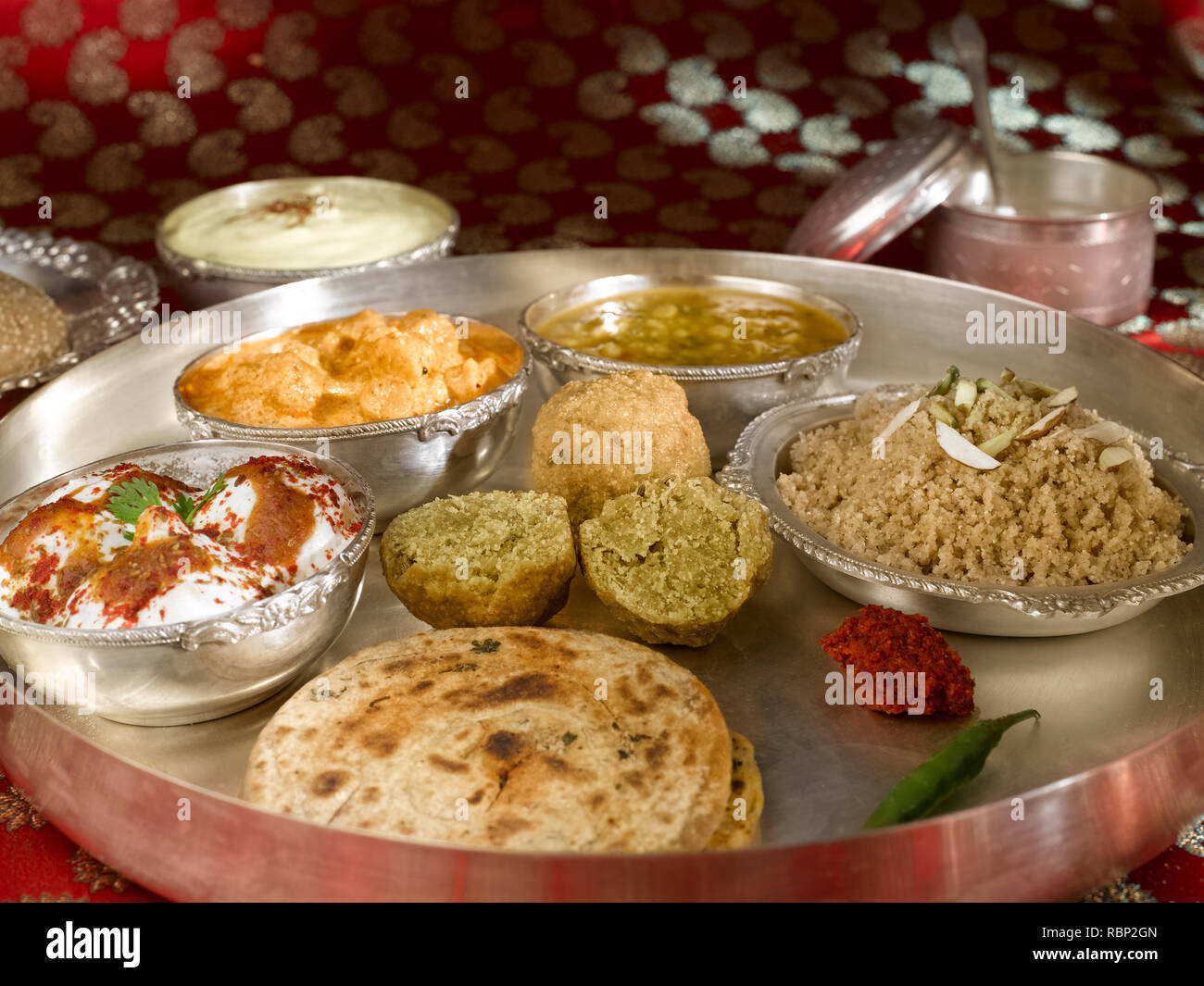 Indian food lunch Rajasthani thali, India, Asia Stock Photo Alamy