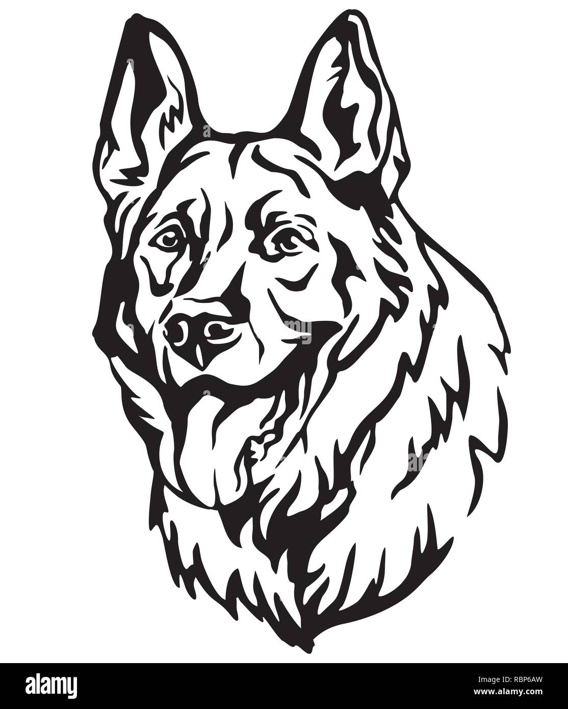 Blackink Roaring German Shepherd Head Tattoo Design  Barking Dog Vector  HD Png Download  vhv