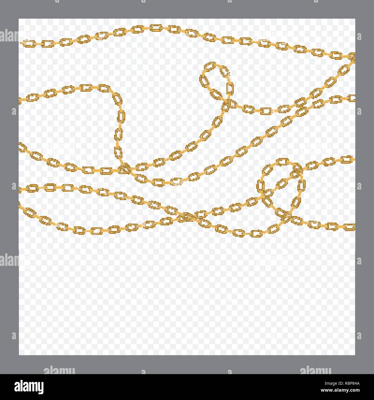 Abstract Golden or Bronze Color Chain Decorative element. Vector illustration Stock Vector