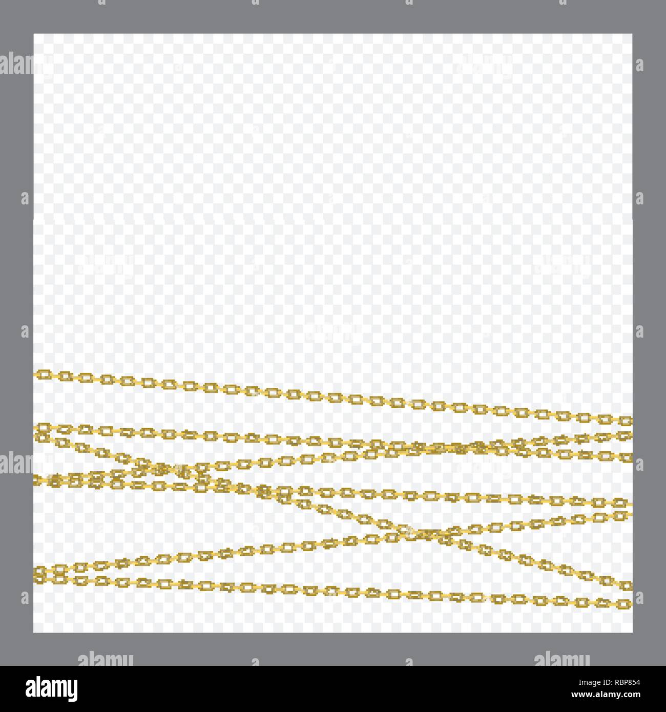 Abstract Golden or Bronze Color Chain Decorative element. Vector illustration Stock Vector