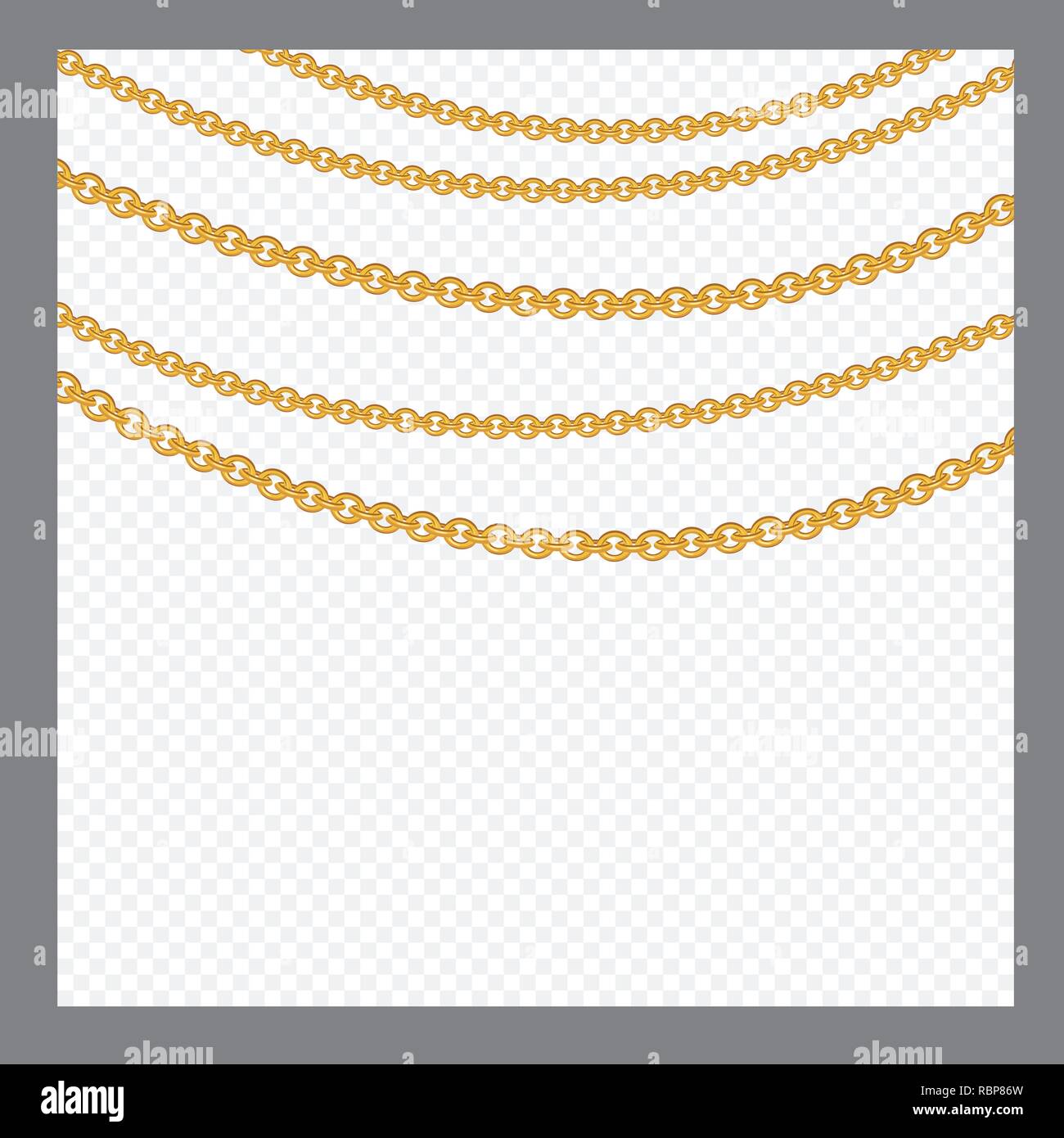 Abstract Golden or Bronze Color Chain Decorative element. Vector illustration Stock Vector