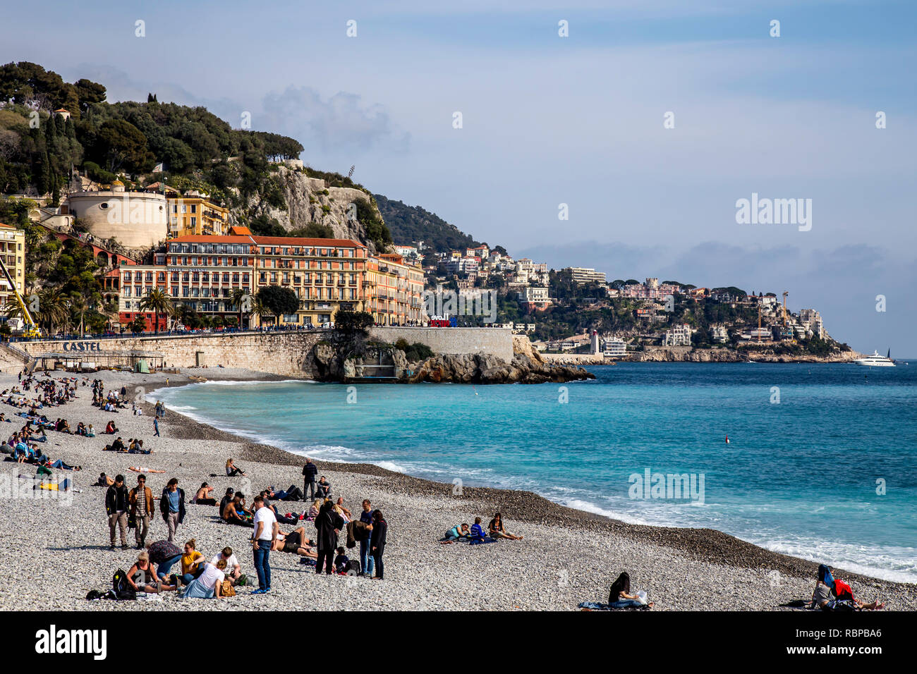 View of the Mediterranean sea, Nice, France Stock Photo - Alamy
