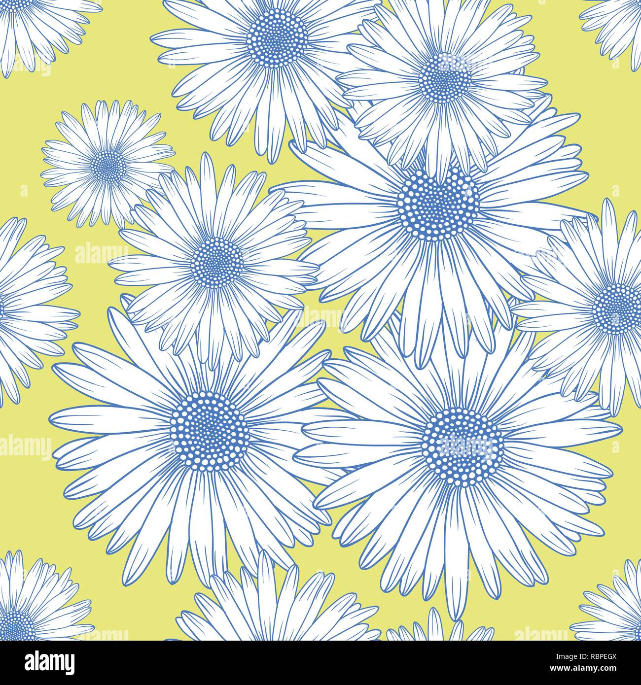 Seamless background pattern with chamomile flowers, flat Stock Vector ...