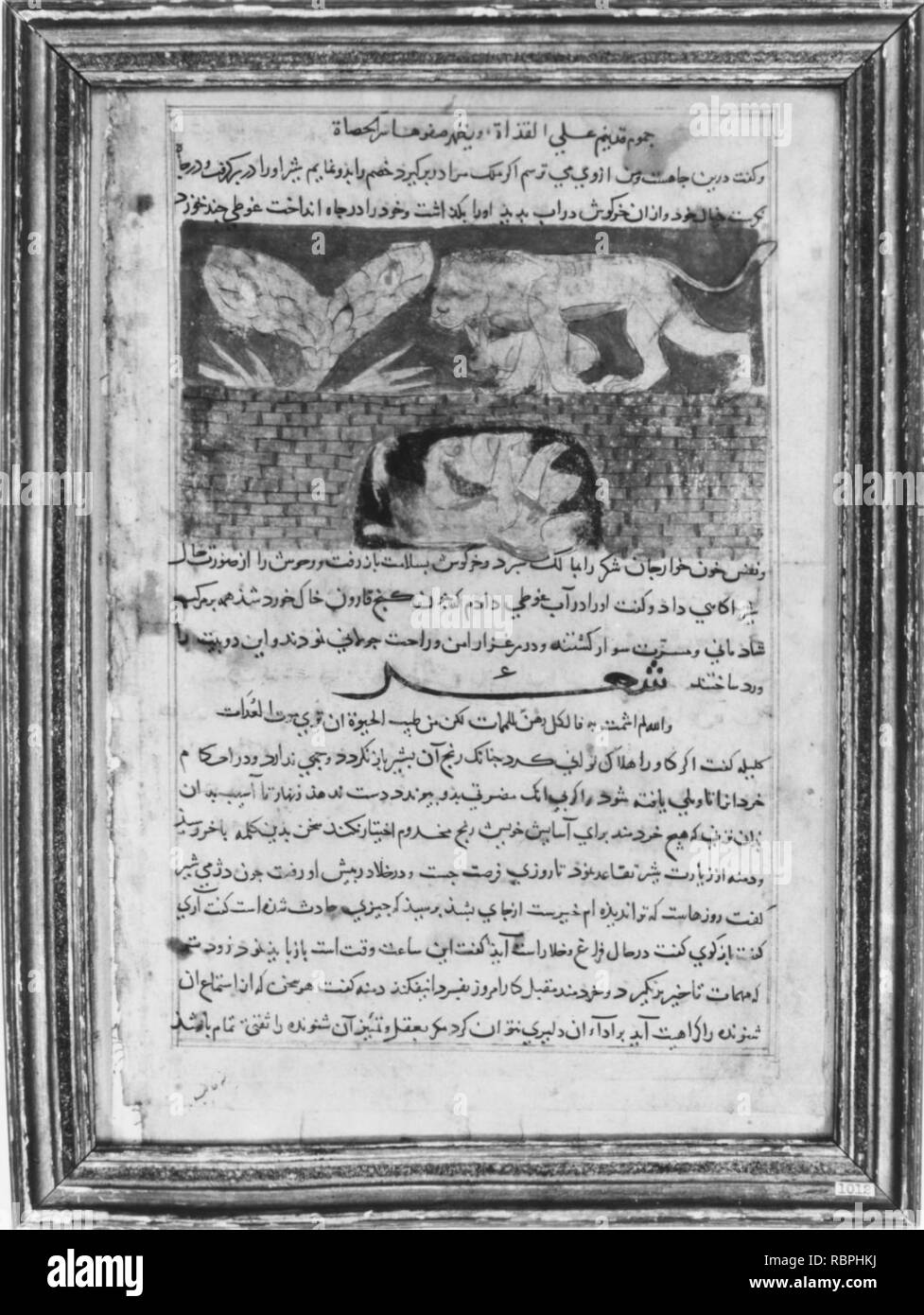 ‘Fable of the Lion and the Hare‘, Folio from a Kalila va Dimna Stock