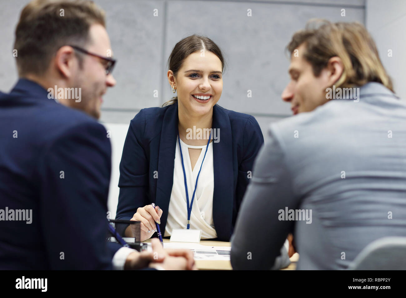 Picture of business interview in modern office Stock Photo - Alamy