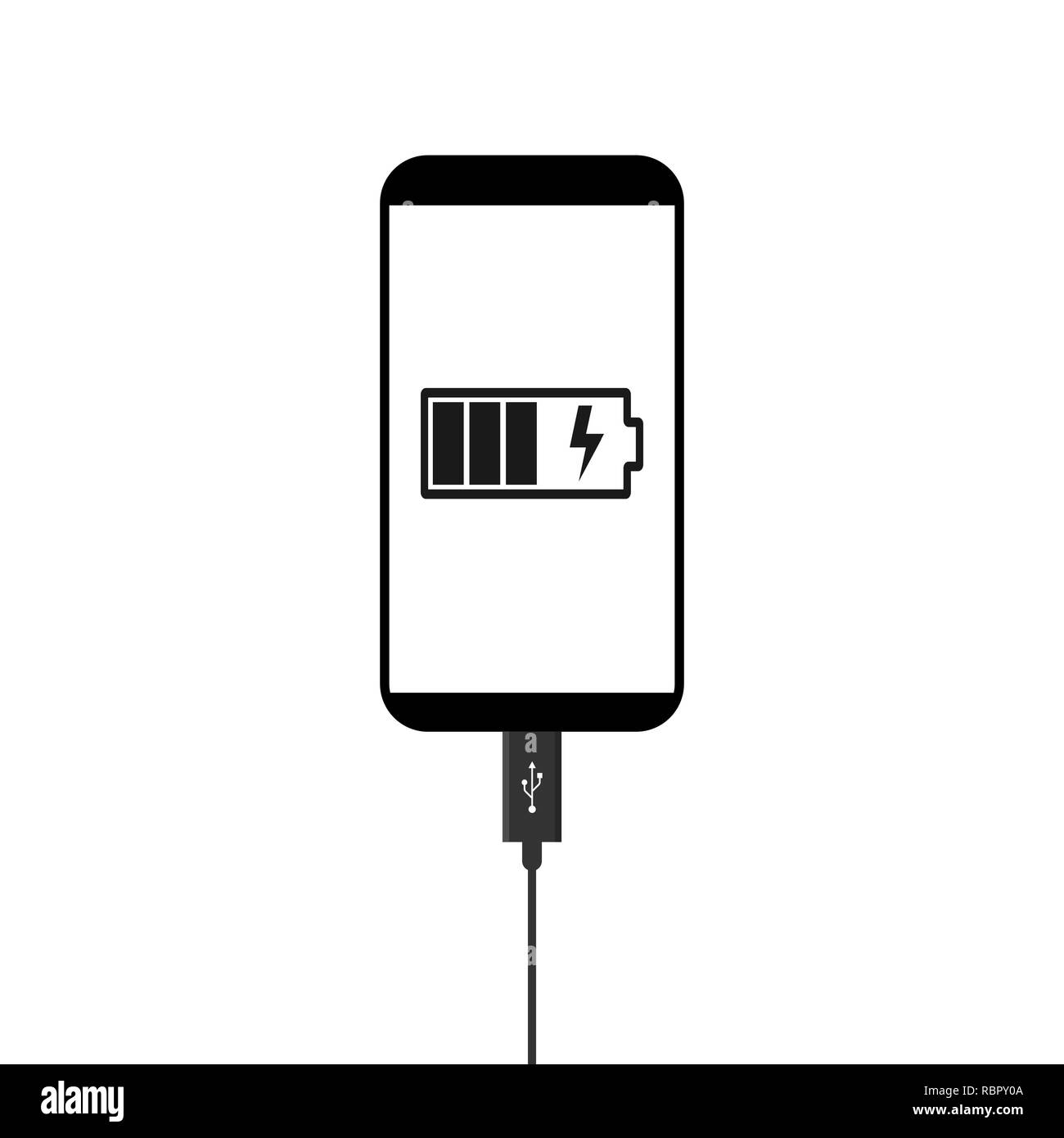 Smartphone Battery Load Icon Vector Illustration Flat Stock Vector Image Art Alamy