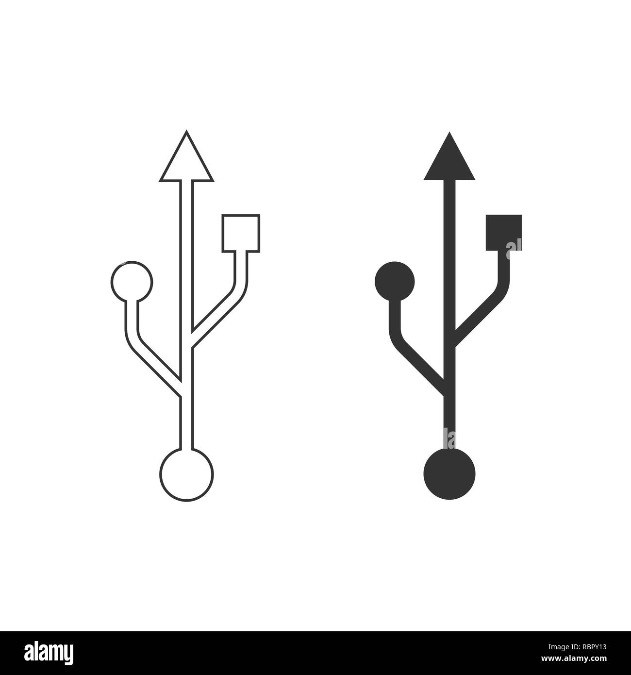 USB Symbol, icon. Vector illustration, flat design Stock Vector Image & Art  - Alamy