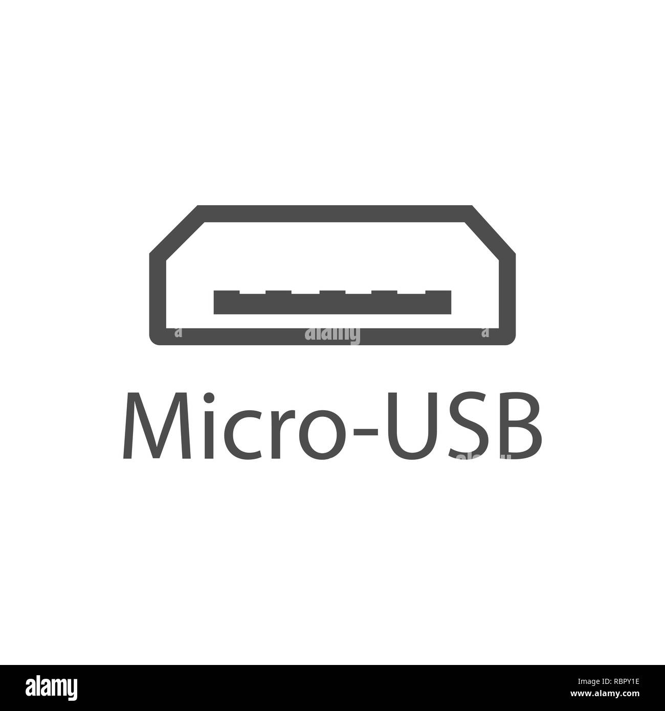 Usb port icon. Micro-USB sign. Vector illustration, flat design. Stock Vector