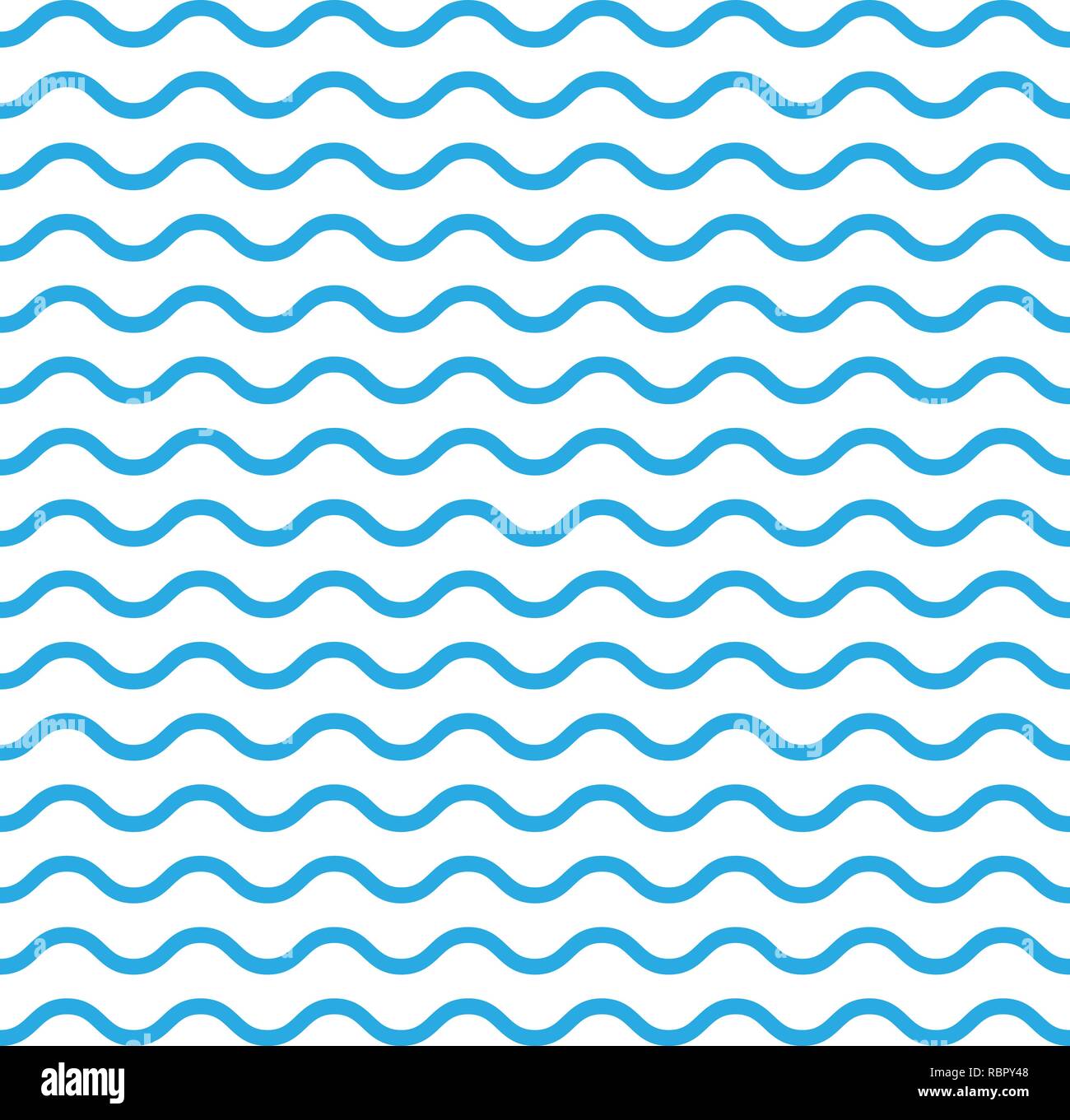 Wavy line seamless pattern. Vector illustration. Blue Stock Vector