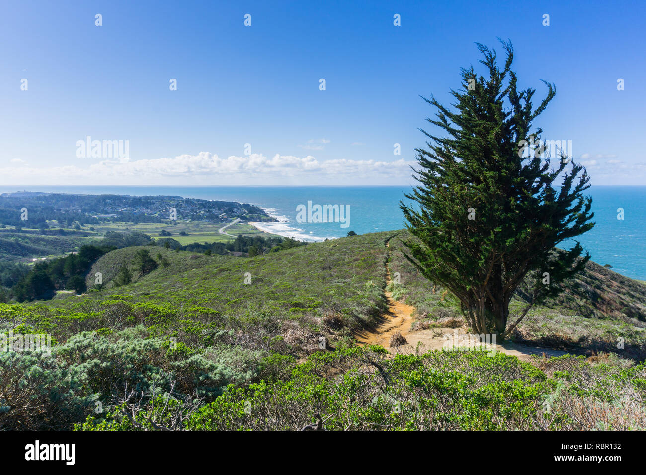 View towards Montara from the trail to the summit of Montara mountain