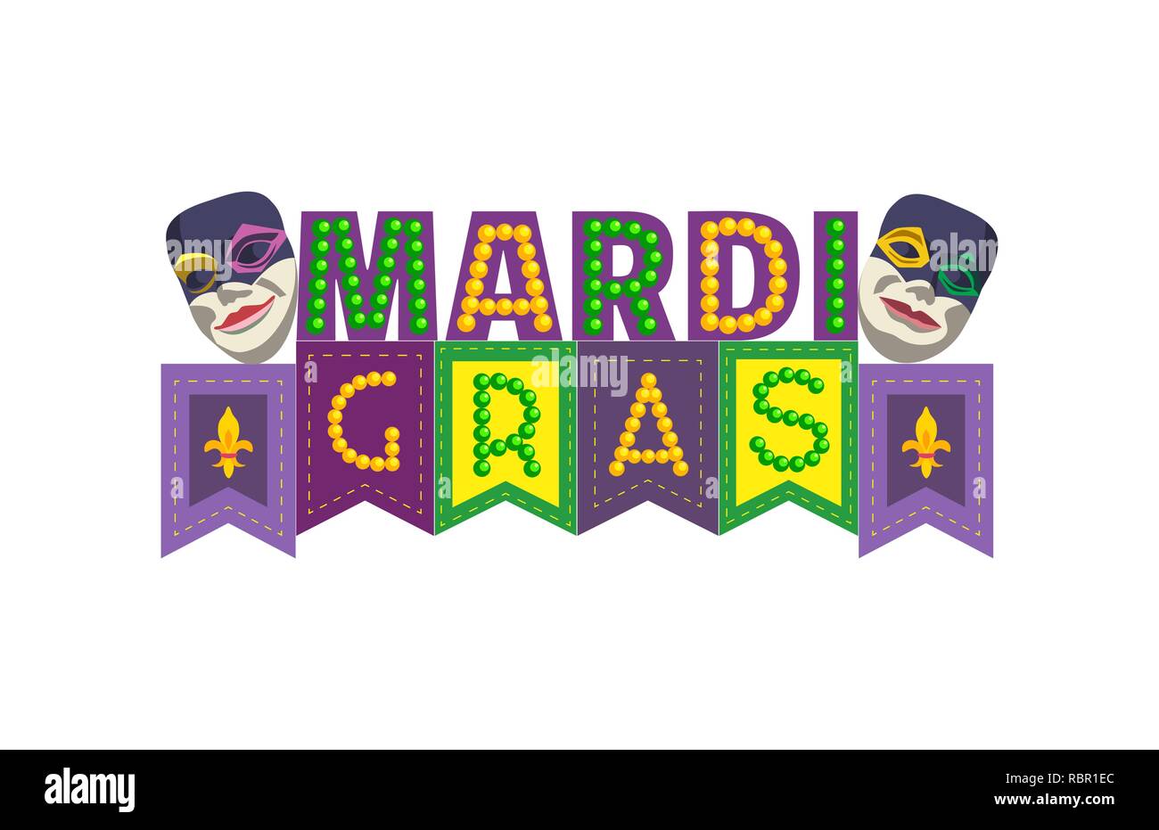 Mardi Gras celebration headline. Stock Vector