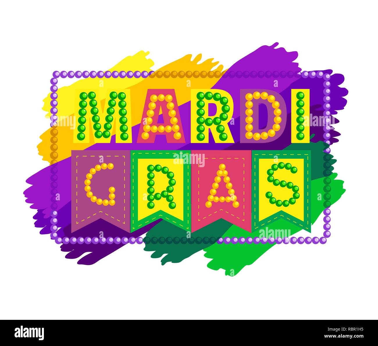 Mardi Gras celebration headline. Stock Vector