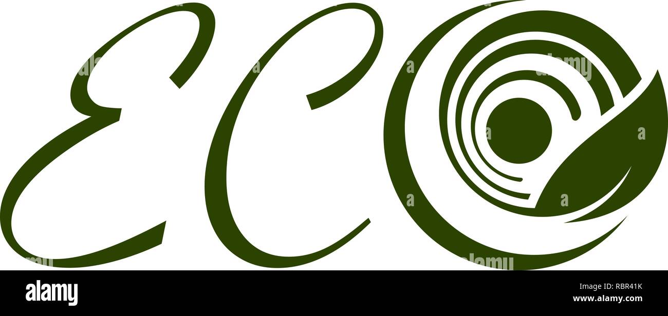Eco logo with leaf Stock Vector