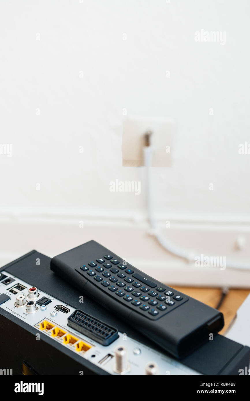 View from above cablebox for coaxial fiber in new house