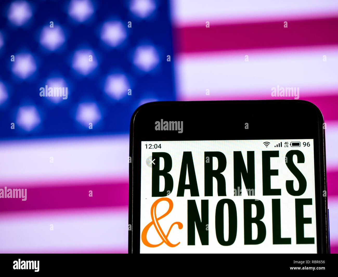 Barnes Noble Bookselling Company Logo Seen Displayed On Smart