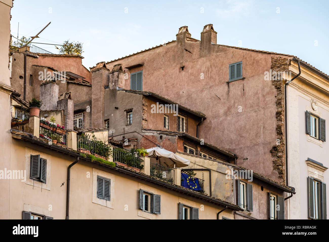 terraces of ancient houses in Rome Stock Photo - Alamy