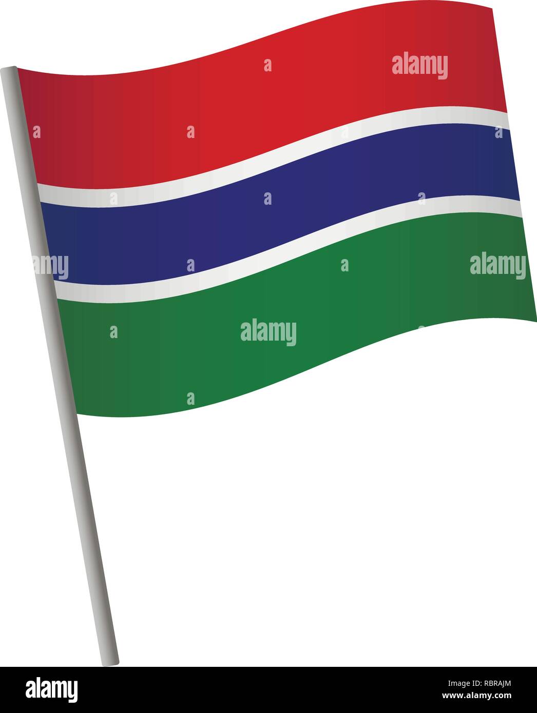 Gambia flag icon. National flag of Gambia on a pole vector illustration ...