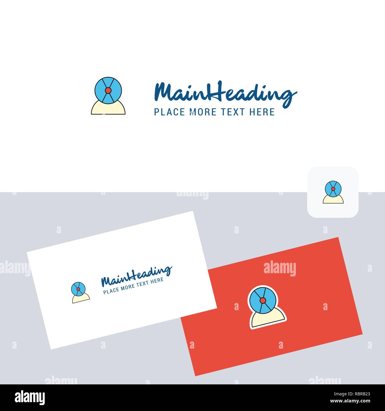 Disk avatar vector logotype with business card template. Elegant corporate identity. - Vector Stock Vector