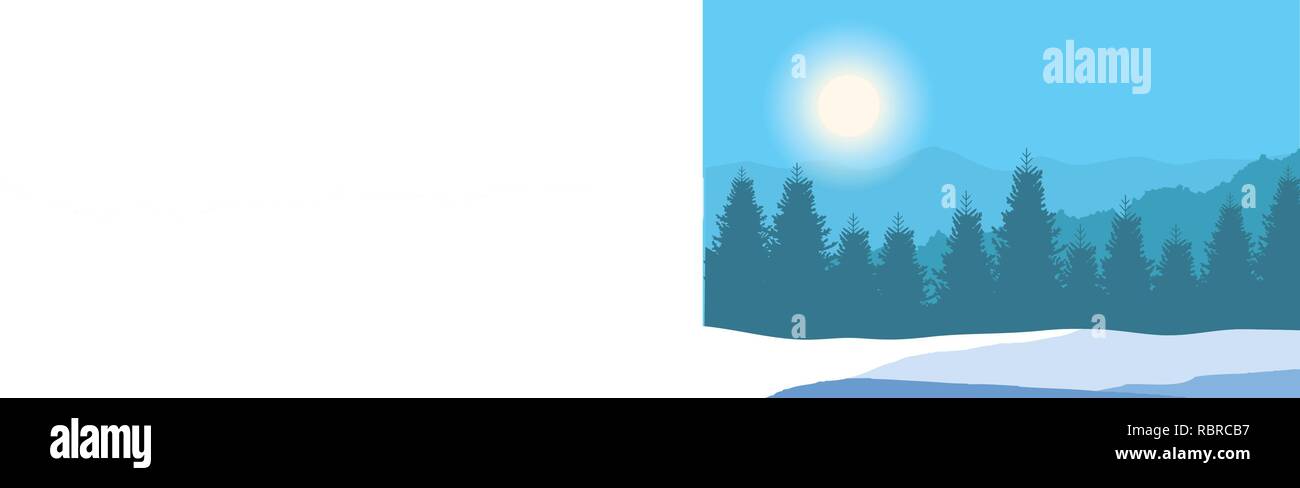 Nature landscape in flat style. Vector landscape. Mountains. Vector illustration. Stock Vector